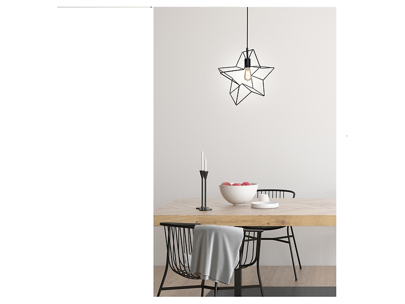 Lampa wisząca Gwiazda metalowa czarna