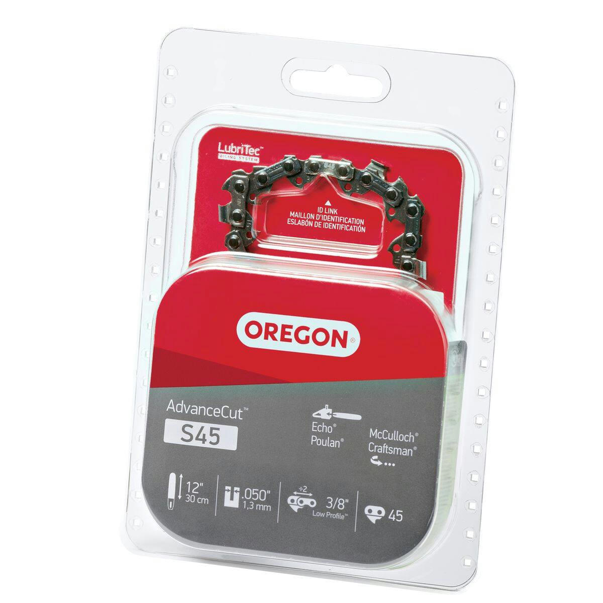 Oregon S45 Replacement Chainsaw Chain, Fits Various Brands & Models, 12-in