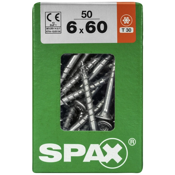 Universalschraube, 6 mm, Stahl, 50 Stk., TRX 6x60 L