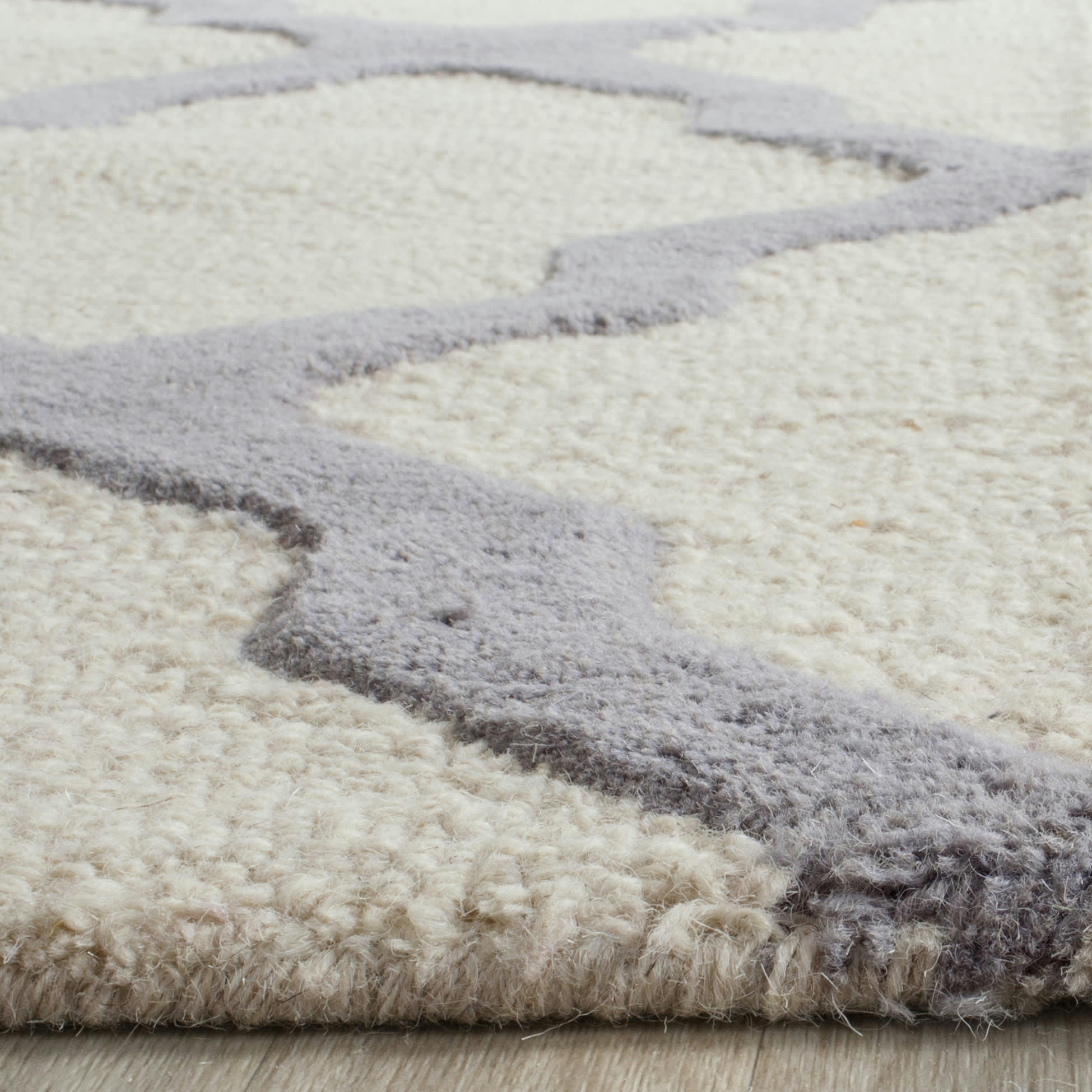 CAMBRIDGE - Tapis de salon interieur en ivoire & argent, 122 x 183 cm