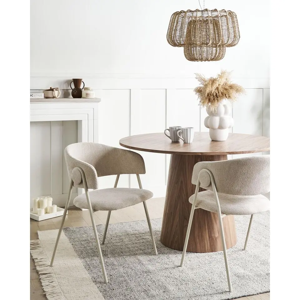 ALANSOM - Eetkamerstoel set van 2 - Lichtbeige - Stof