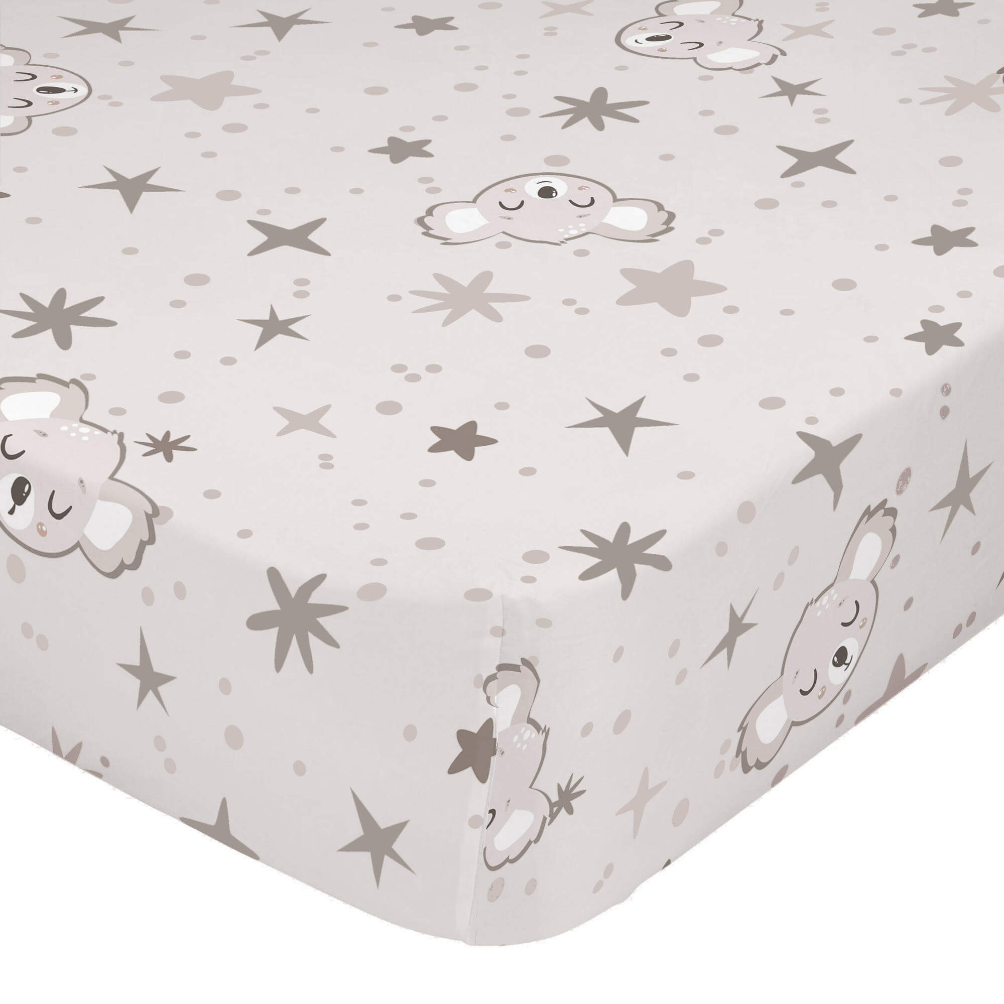 Baby koala Hoeslaken wieg Moshi Moshi, Veelkleurig, 100% katoen, de kw