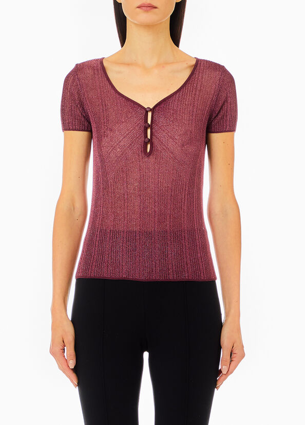 T-shirt in maglia lurex&reg;
