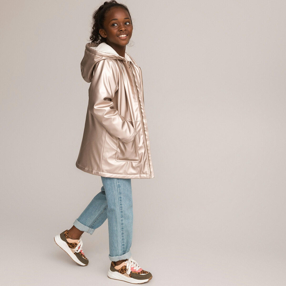 Veste longue à capuche