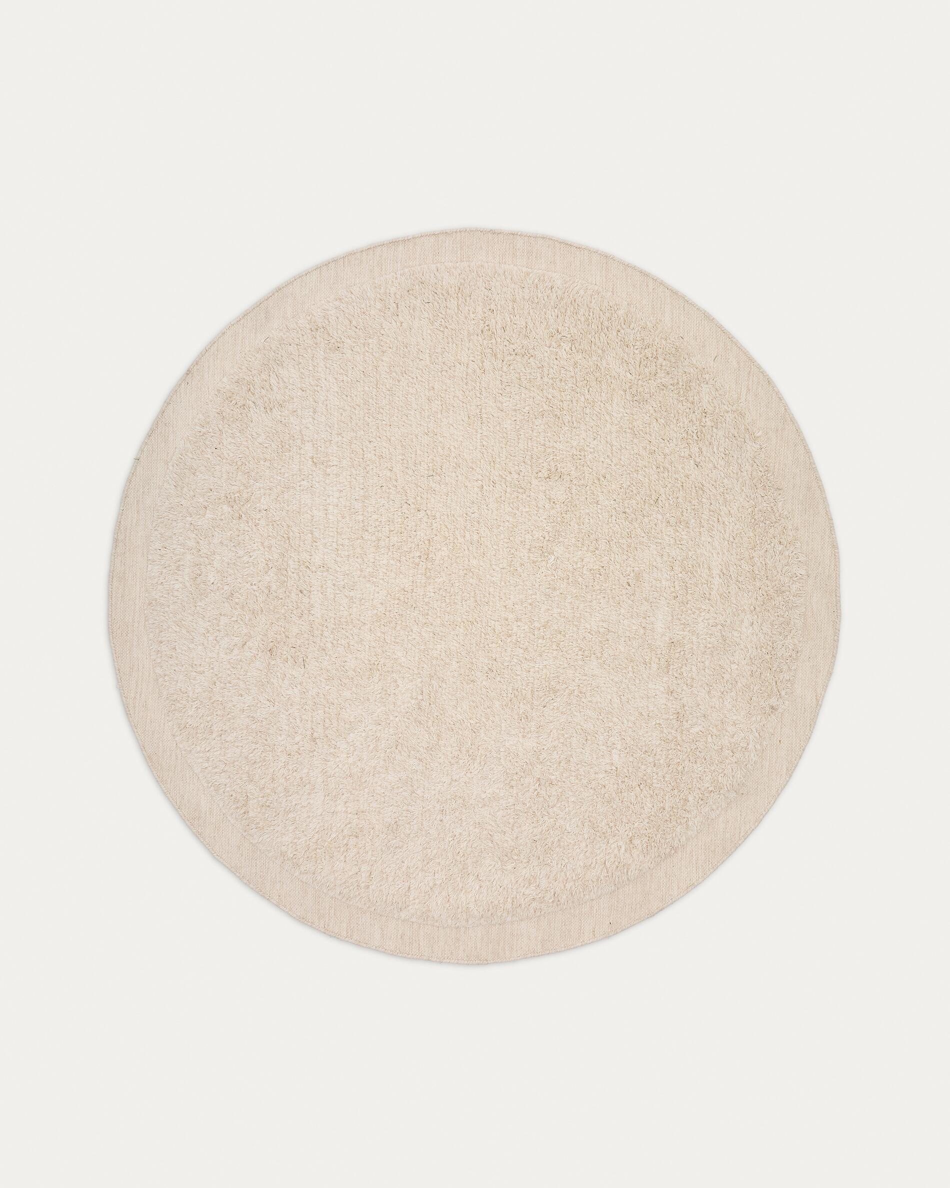 Marely round, white, wool rug, Ø 200 cm