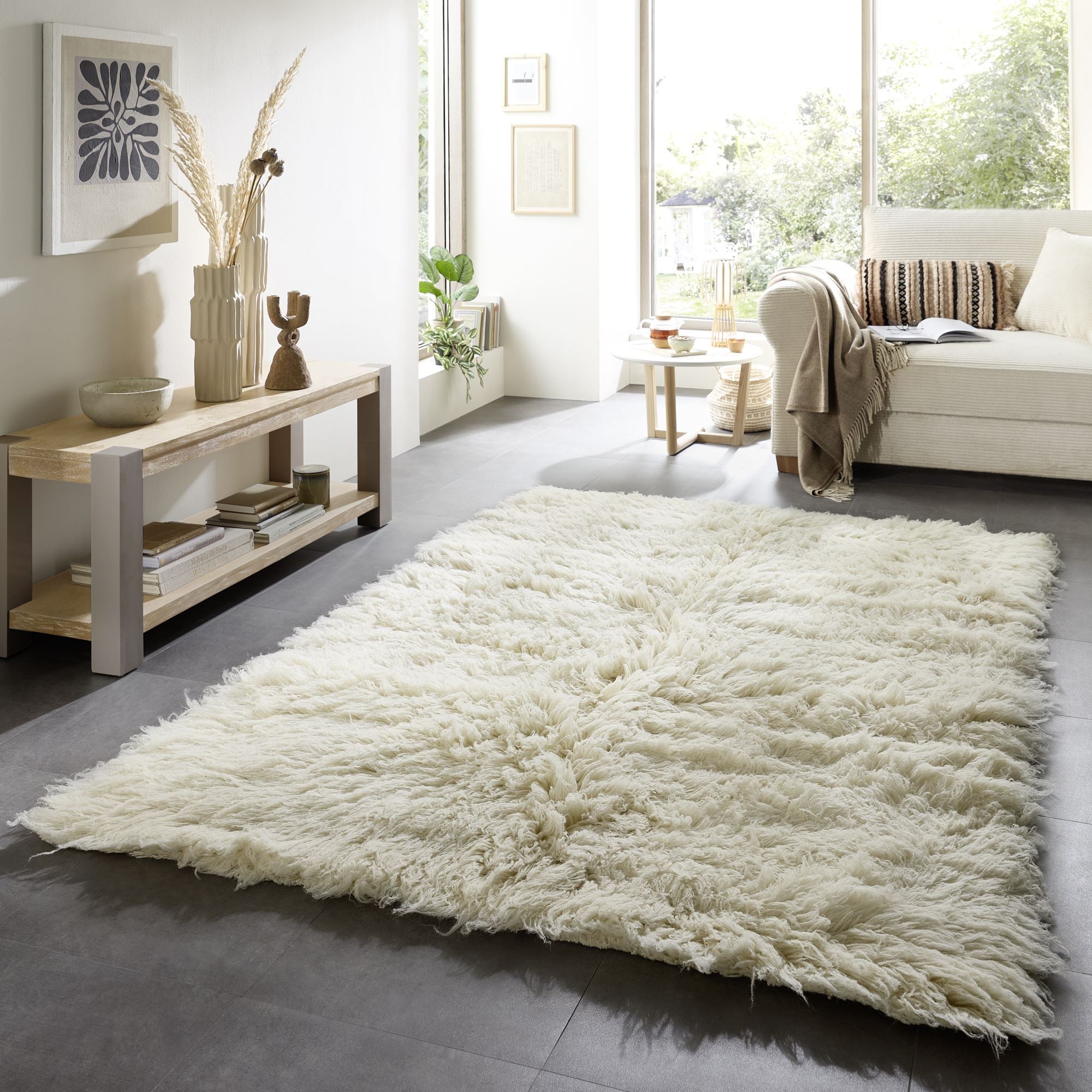 Theko Grieks Flokati-tapijt Flokos 2450 120x180 cm - Crème