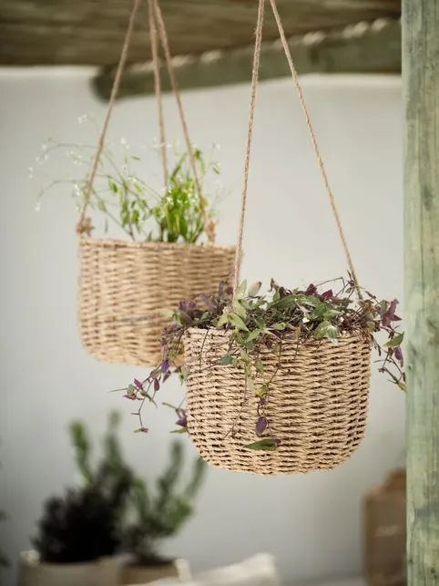 Hængepotte KUBB Ø24xh18 natur