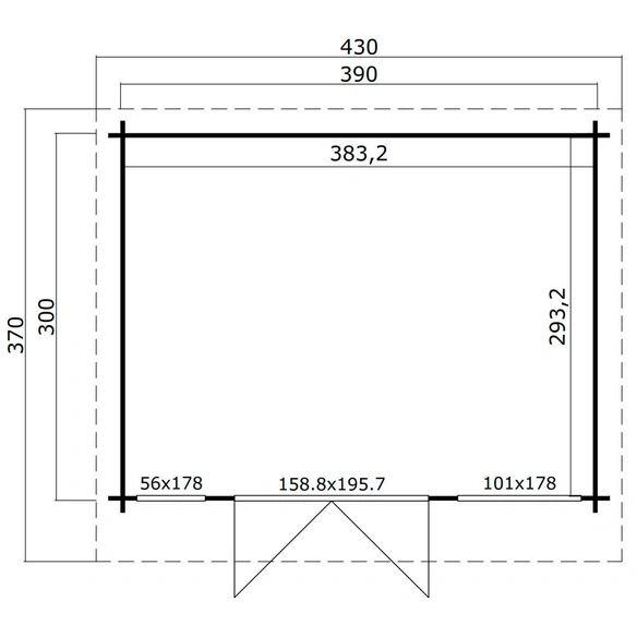 Gartenhaus »Dorset«, BxHxT: 430 x 239,4 x 370 cm (Außenmaß inkl. Dachüberstand), carbongrau