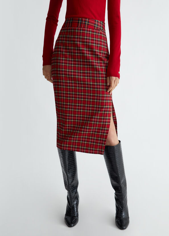 Gonna longuette in tartan