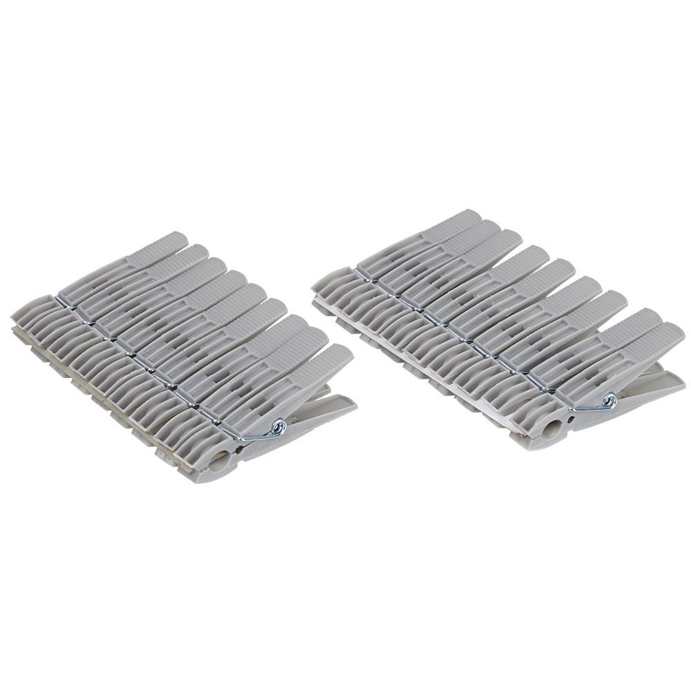Pince à linge plastique gris x18