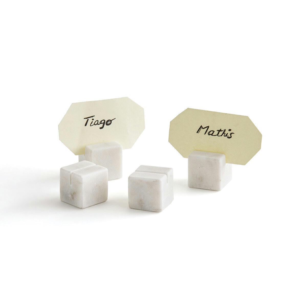 Lot de 4 porte-noms en marbre, Fitia