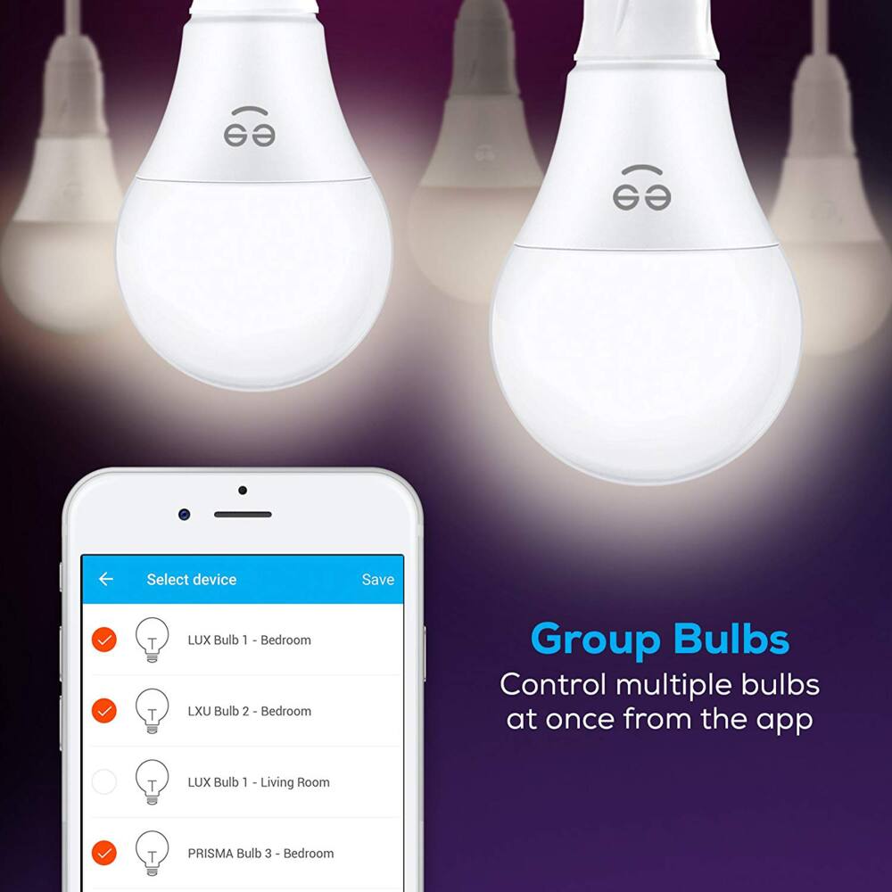 Geeni A19 E26 Base Smart Wi-Fi Dimmable LED Light Bulb, 60W