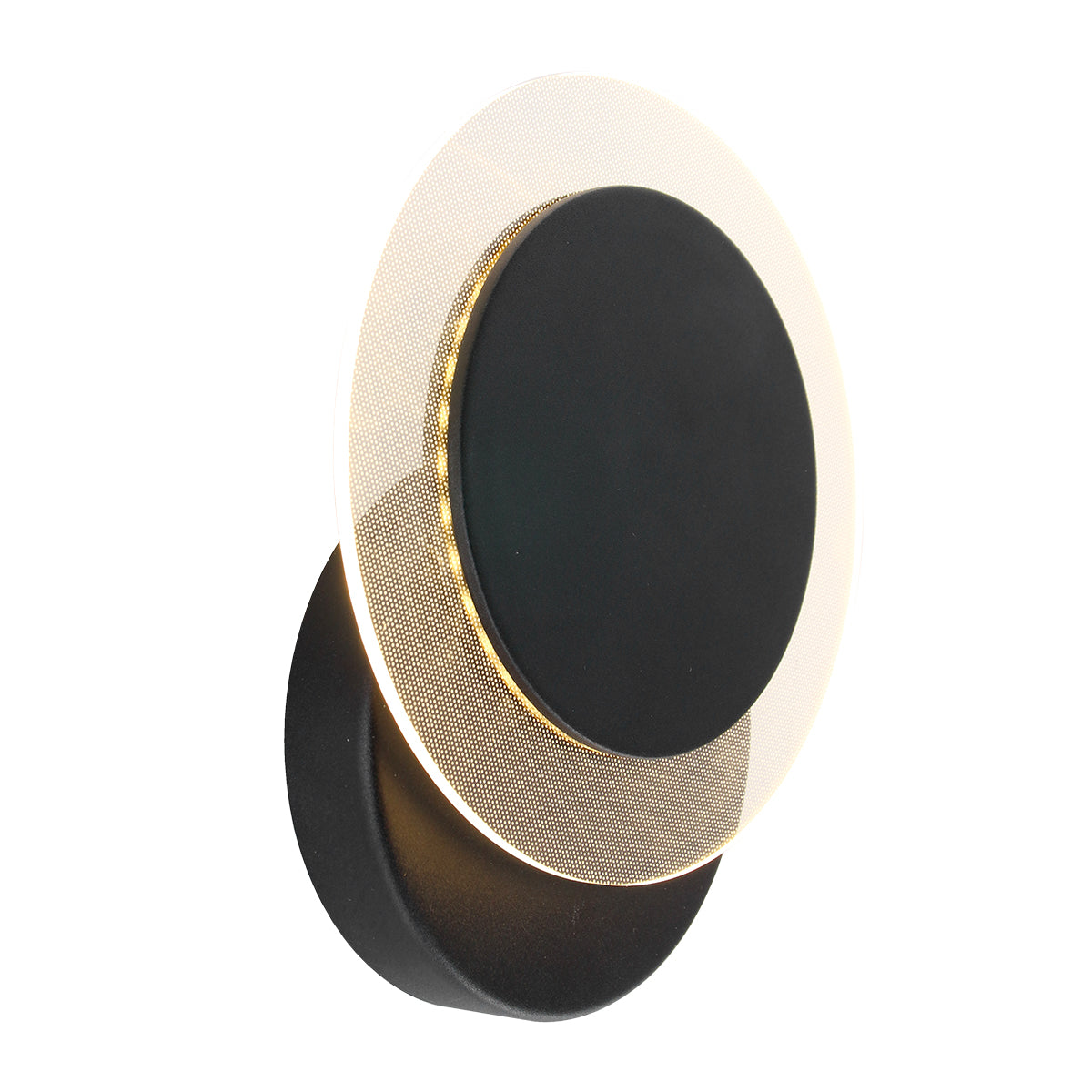 Steinhauer - wandlamp - Lido - zwart - kunststof metaal - Ø 17cm -