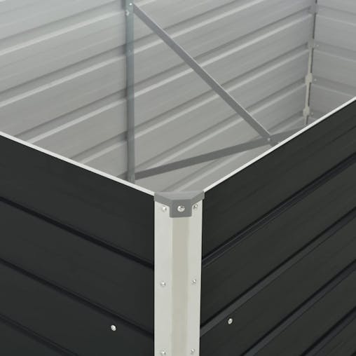 NNEVL Raised Garden Bed Anthracite 160x80x77 cm Galvanised Steel