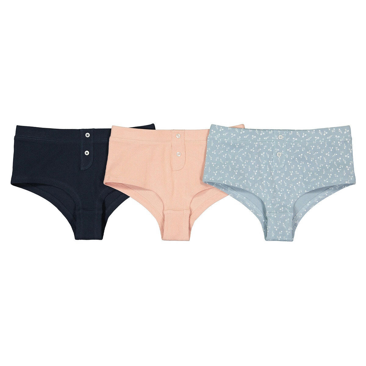 Lot de 3 shorties en côtes