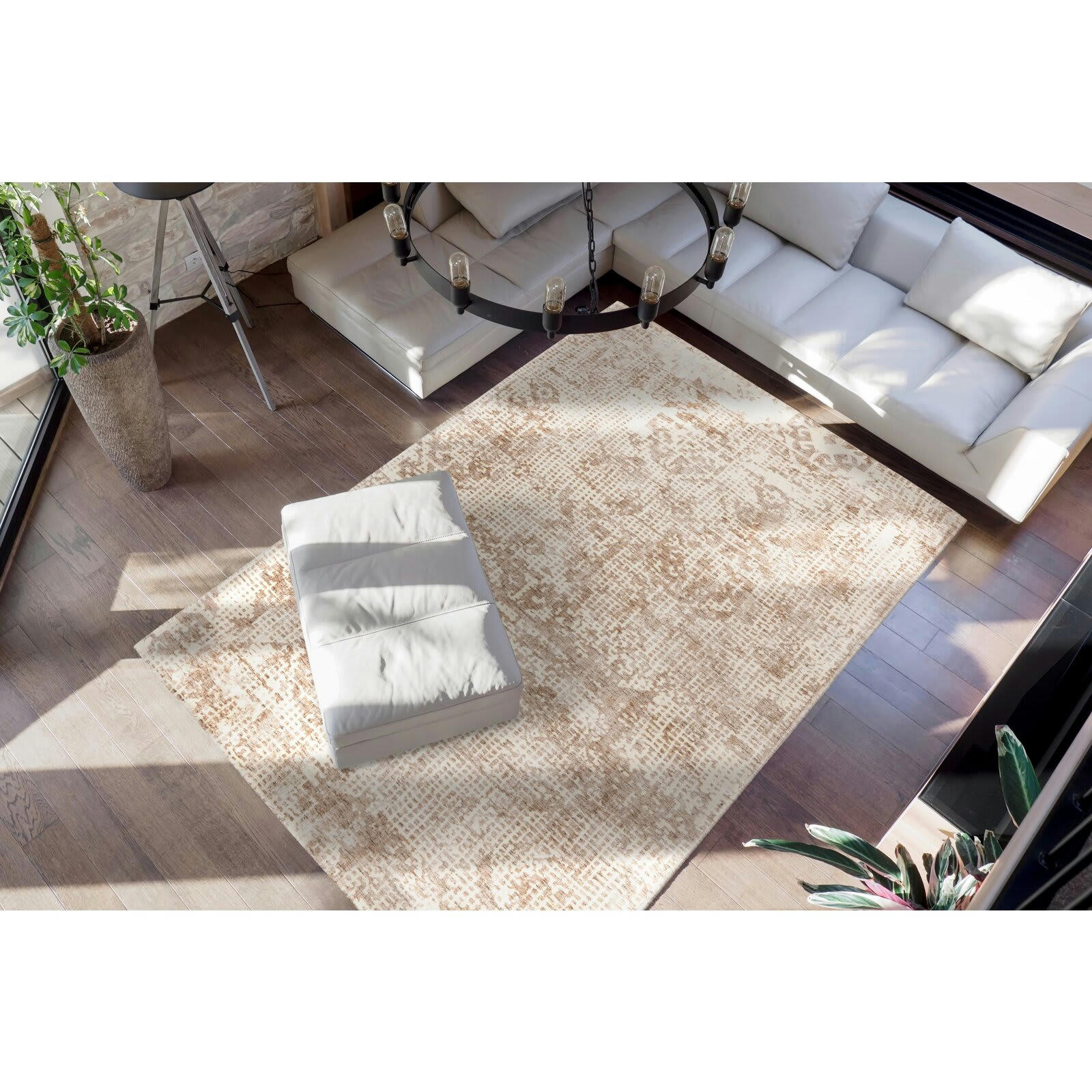 PUERTO - Tapis vintage Viscose Beige