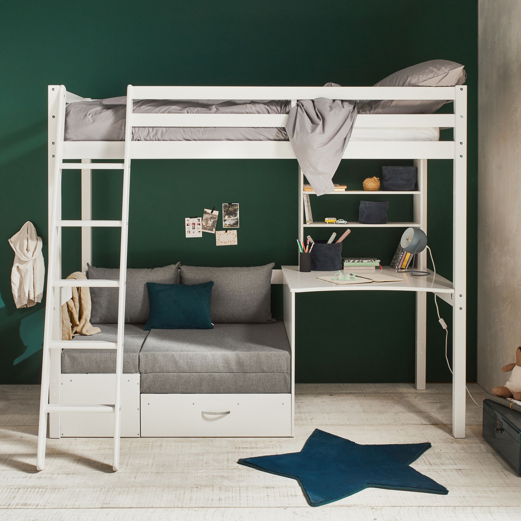 MORGIOU - Tapis forme étoile bleu