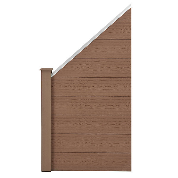 Clôture Inclinée Bois Composite WPC Segovi Marron 180 x 96 cm neu.holz