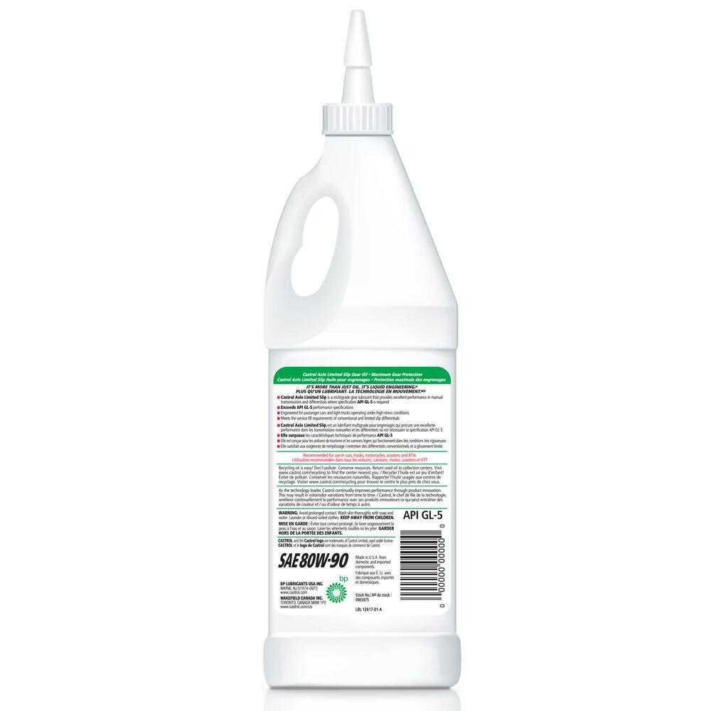 Castrol Axle Limited Slip Gear Oil for Manual Transmissions & Differentials 80W90, 946-mL