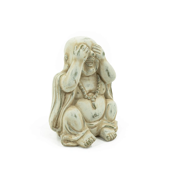 Buddha, BxH: 13,3 x 20,5 cm, Terrakotta, beige
