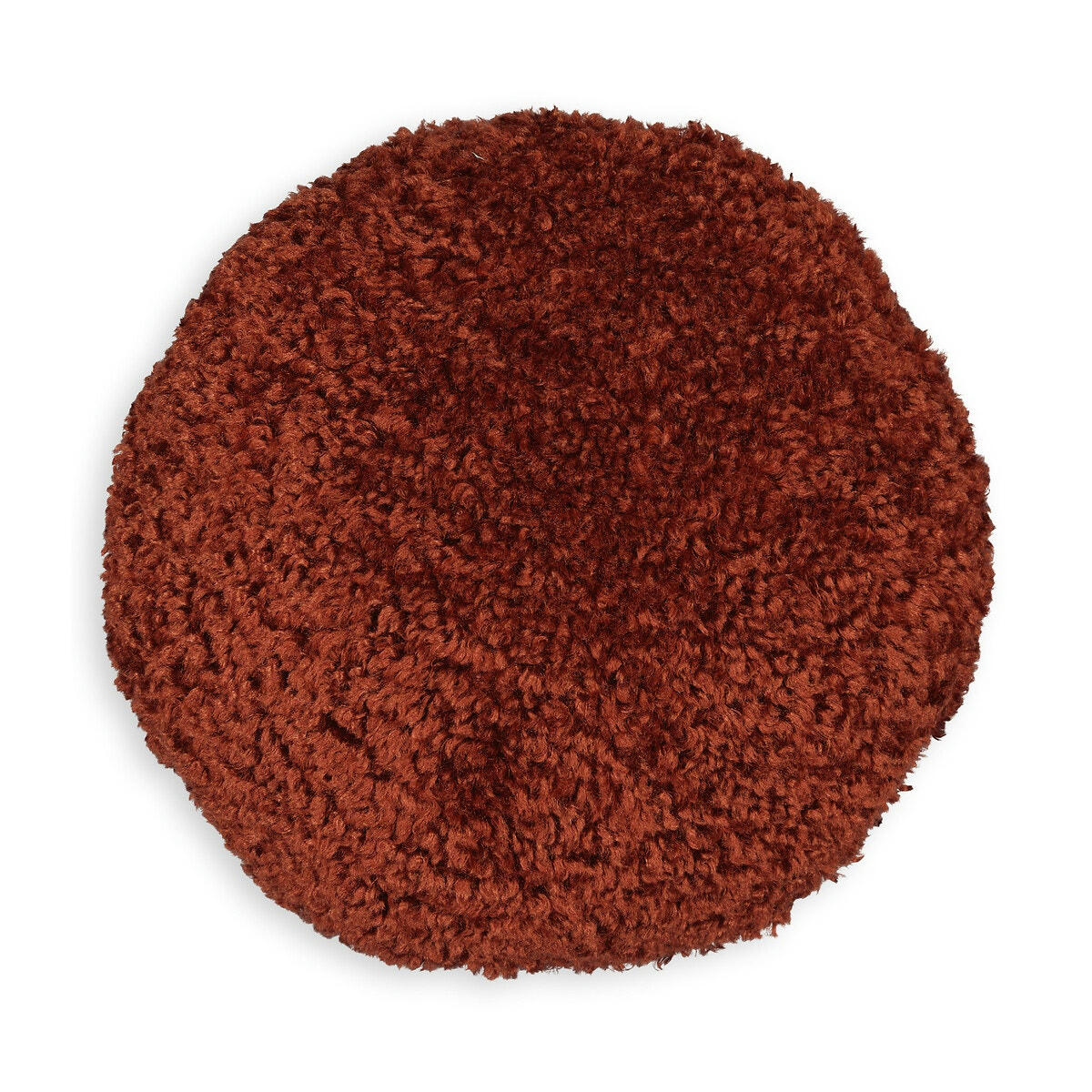 Coussin rond fourrure d'imitation moutonnée, Ouate