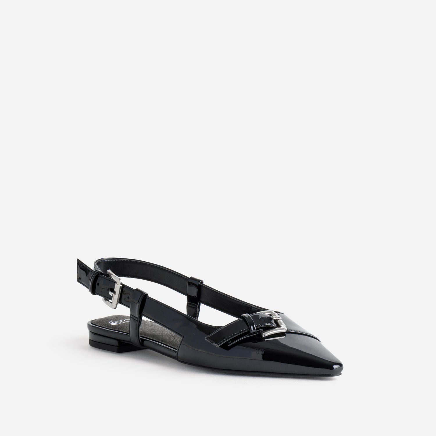 Ballerine slingback noire vernie