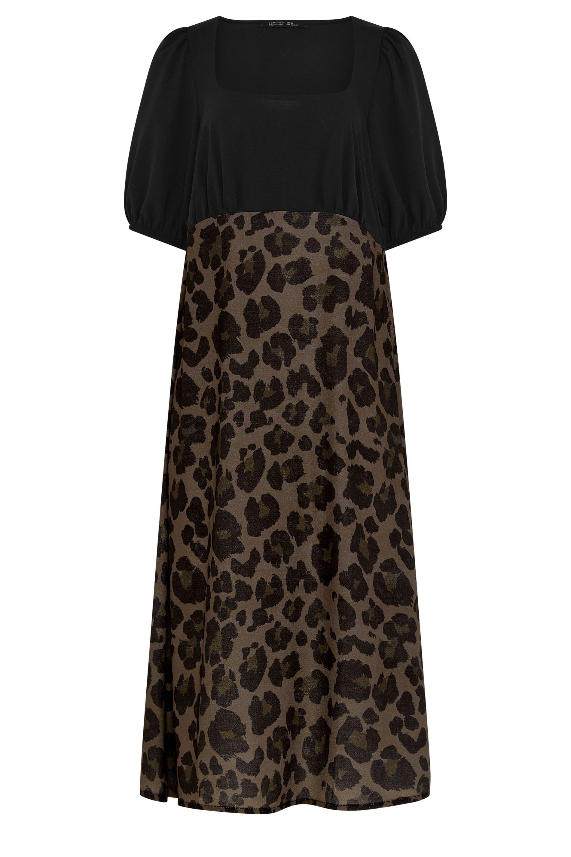 Yours Leopard Print Mixed Dress