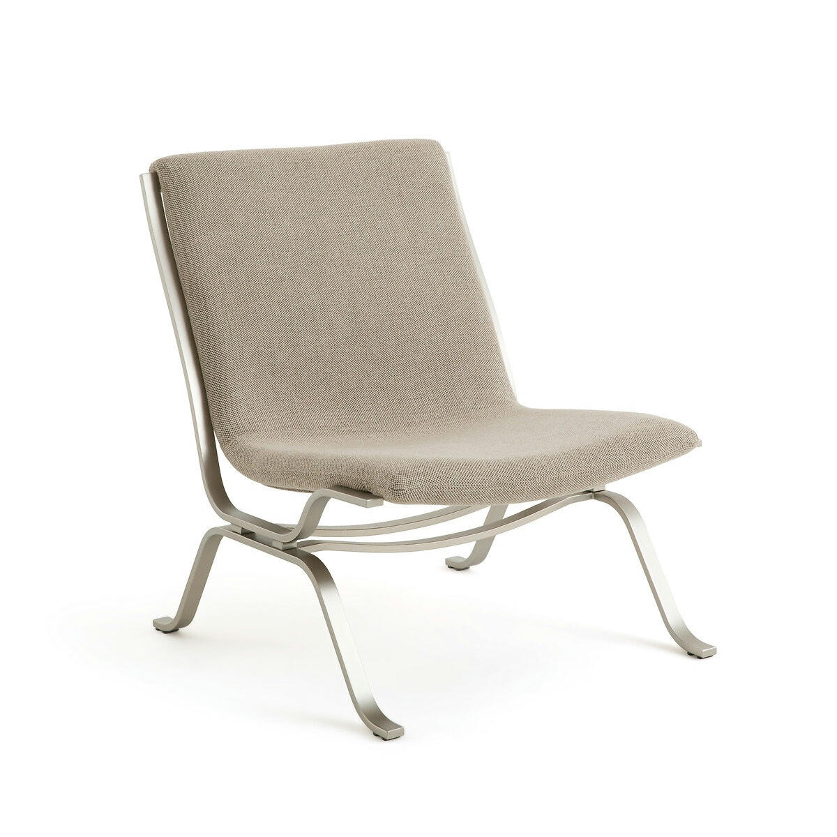 Fauteuil natté chiné nickel satiné, Pawel