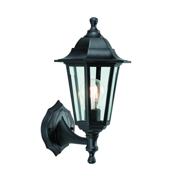 Kinkiet zewnętrzny BAYSWATER latarnia czarno-przezroczysty 1xE27x60W Endon