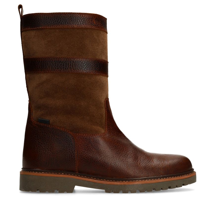 Manfield Cognac leren boots