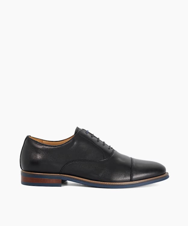 Stanlakes Black - Wide Fit Leather Lace-Up Shoes