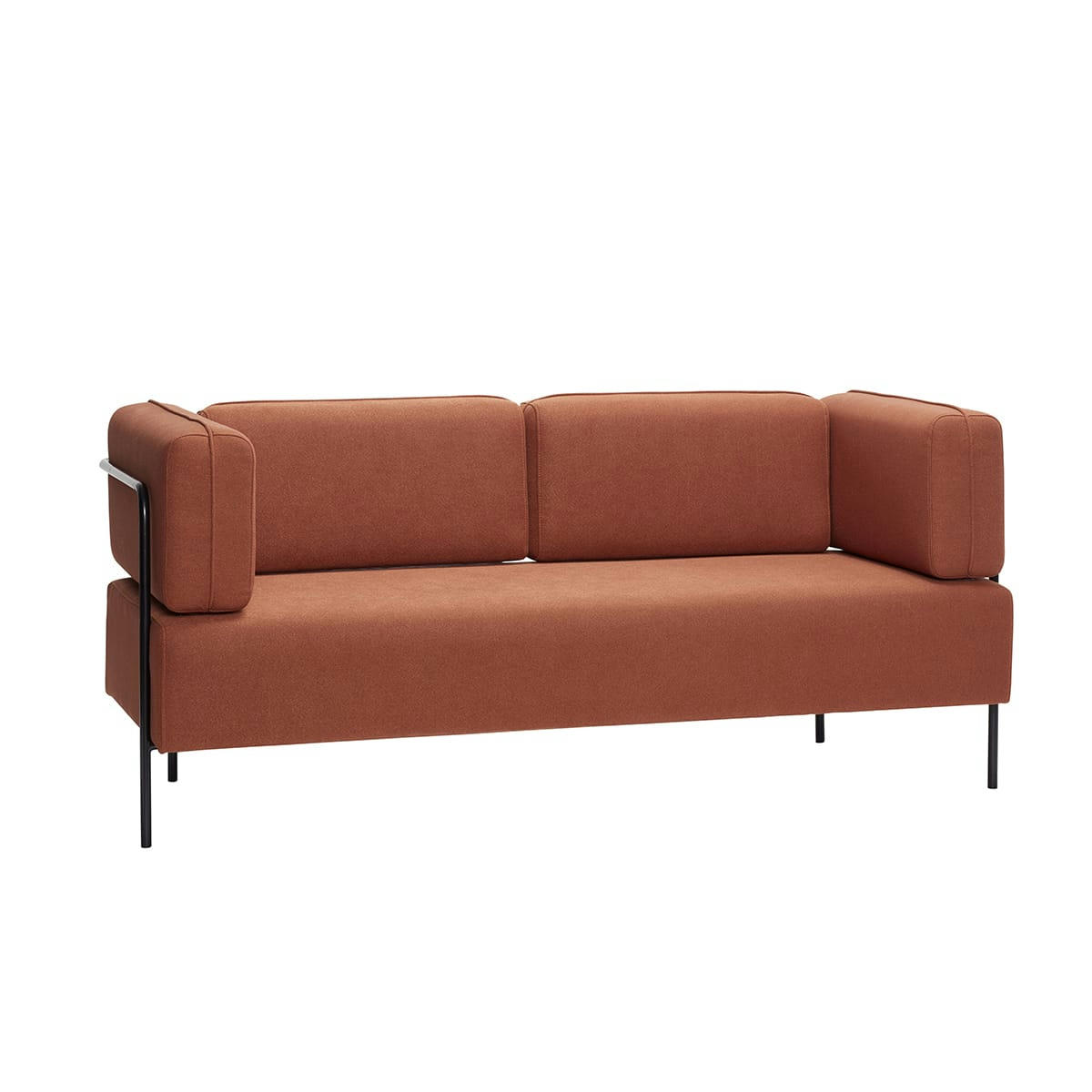 BLOCK - Canapé en fer et polyester maroon