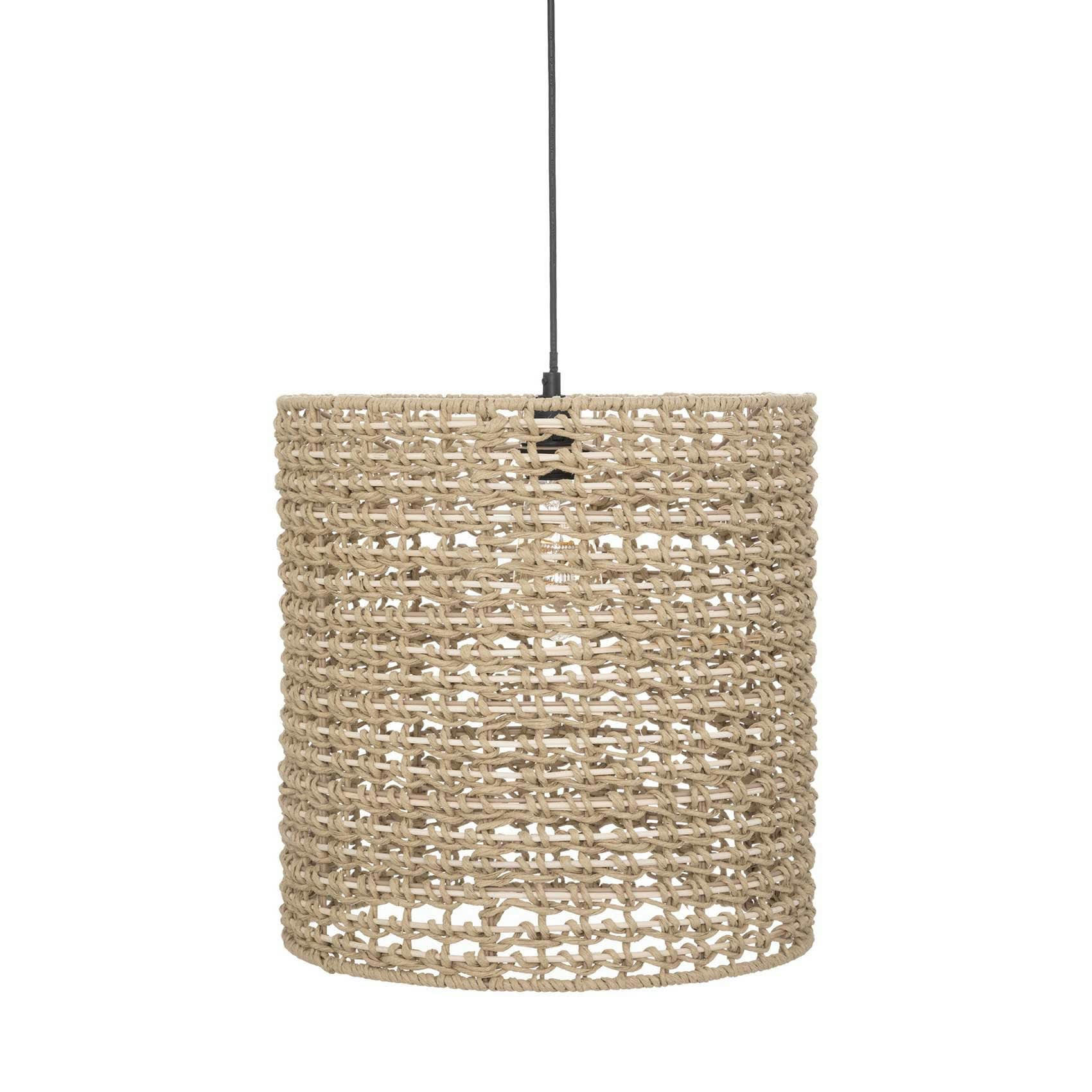 - Suspension à abat jour cylindrique papier naturel Ø 37 cm