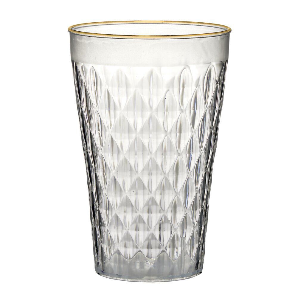 Verre 42cl Sabah en verre transparent rebord doré Ø9xH13,5cm