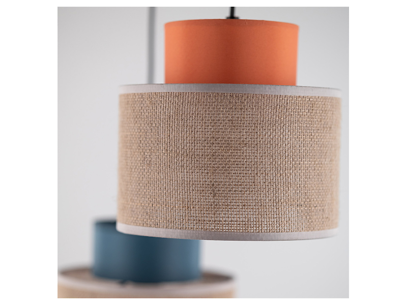 Lampa wisząca Duo Juta 3-punktowa 110 cm tkaninowa mix kolorów