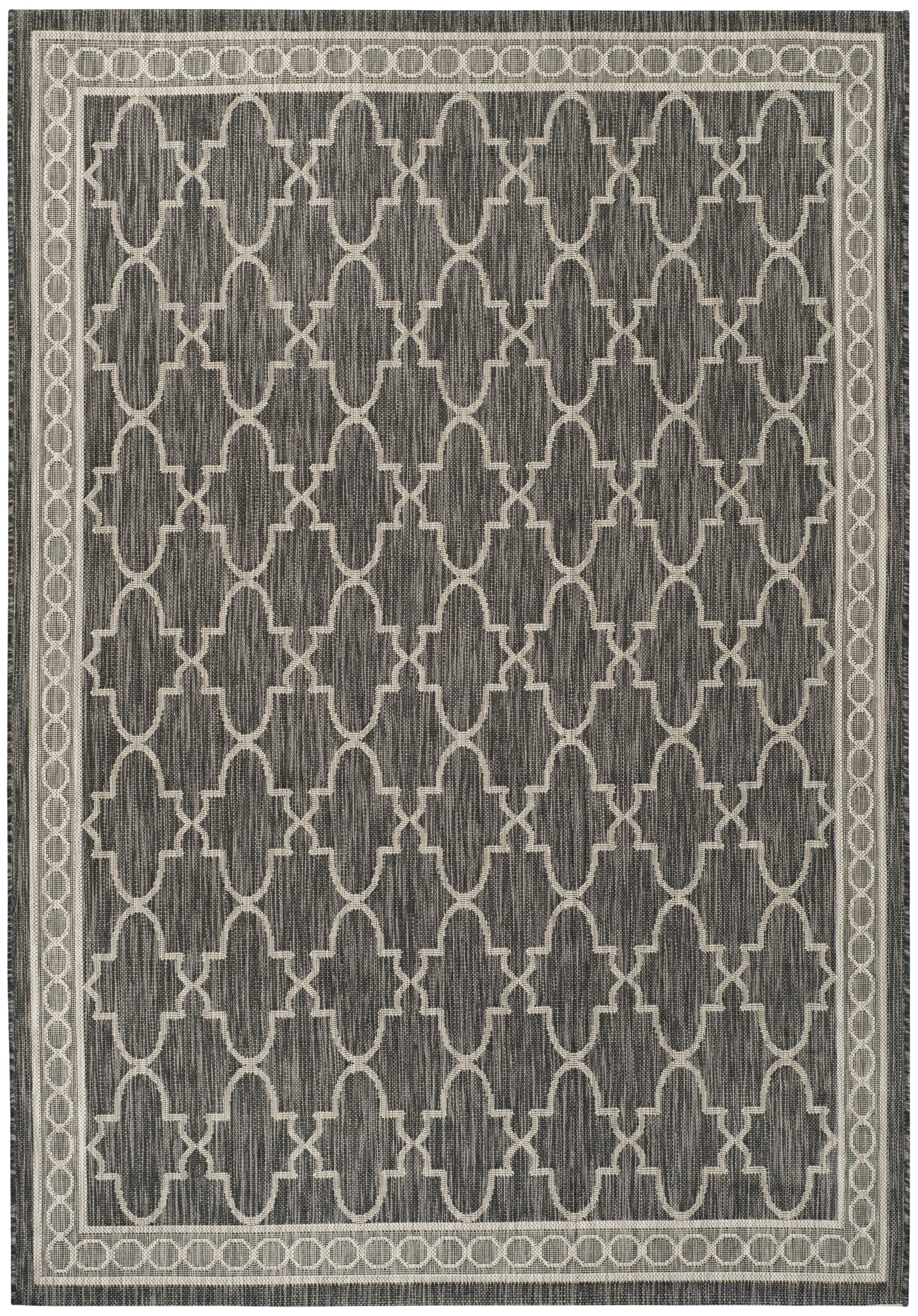 COURTYARD - Tapis interieur & exterieur en noir & beige, 160 x 231 cm