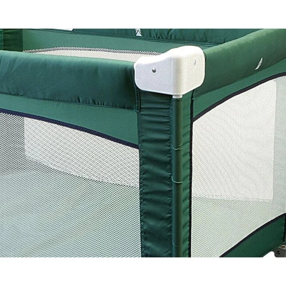 Fabric Covered Metal Crib Yard with Mesh Design, Green