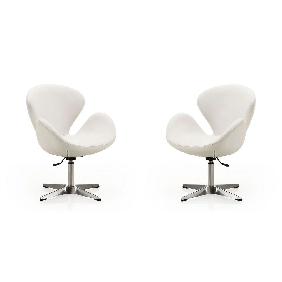 Manhattan Comfort Chrome Adjustable Swivel Chair (Set of 2)