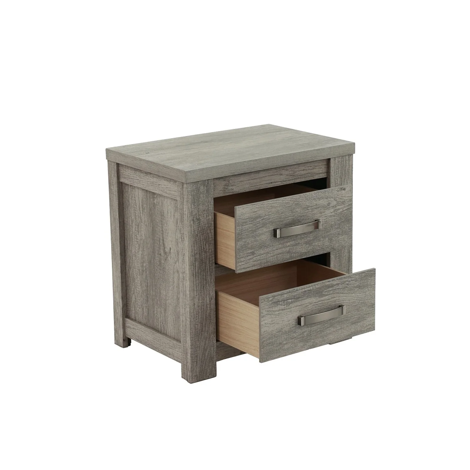 2 Drawers Bedroom Wooden Nightstand