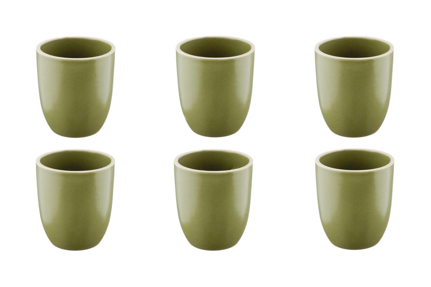 ORIGIN - Lot de 6 mugs en grès vert 20cl