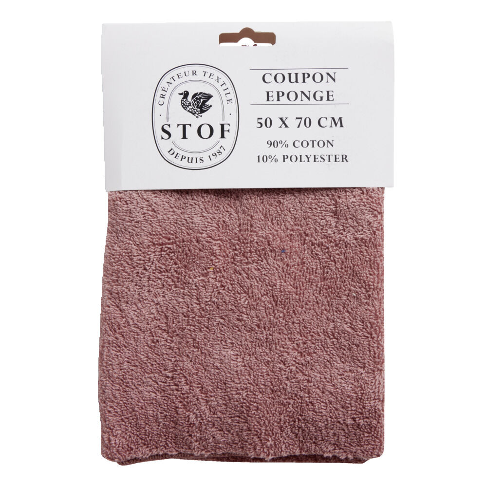 Coupon tissu coton éponge 50x70cm rose