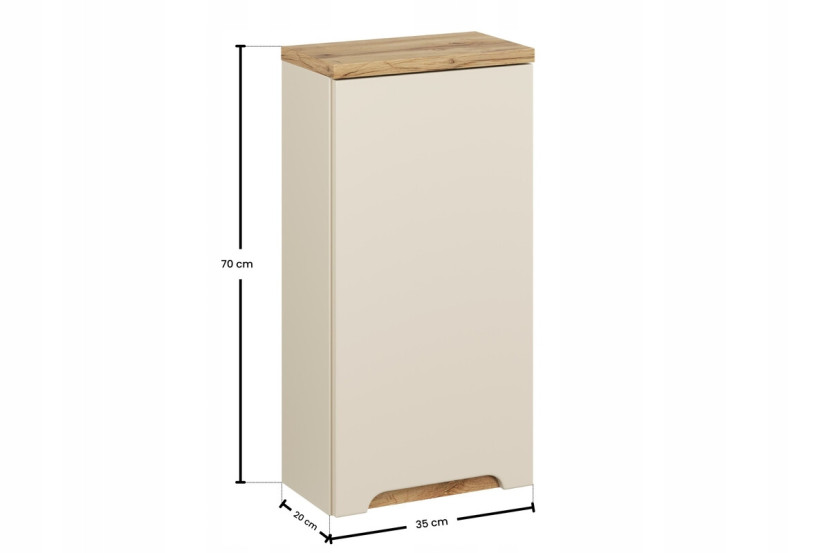 Szafka górna BALI 35 cm kaszmir 1 drzwi 2 półki MDF laminowana