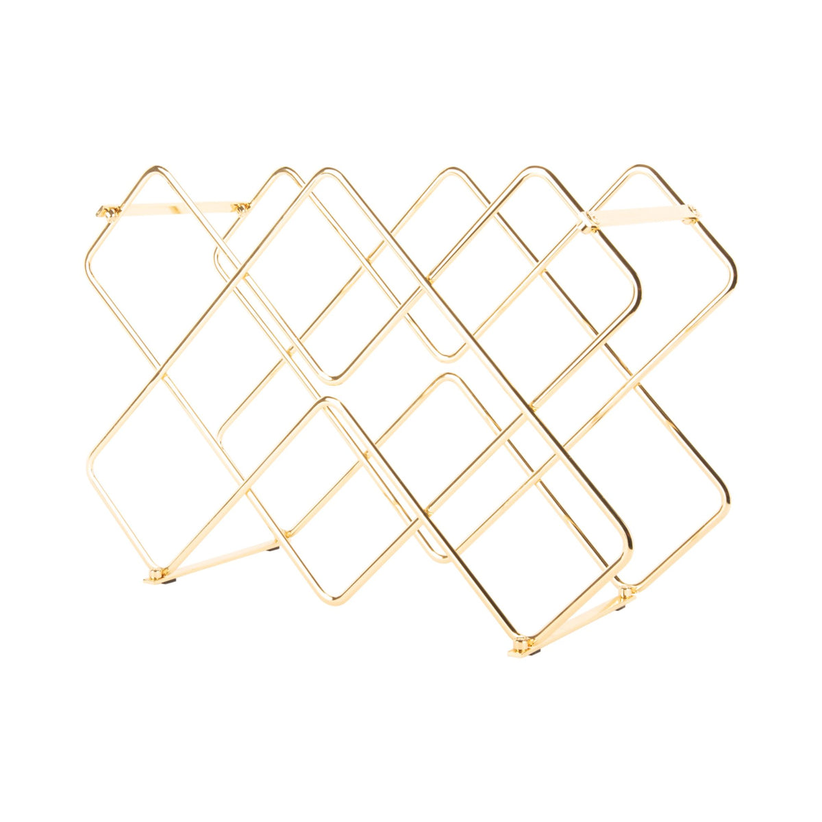 Present Time wijnrek Diamonds - goud - 40.5x15.5x27.5cm