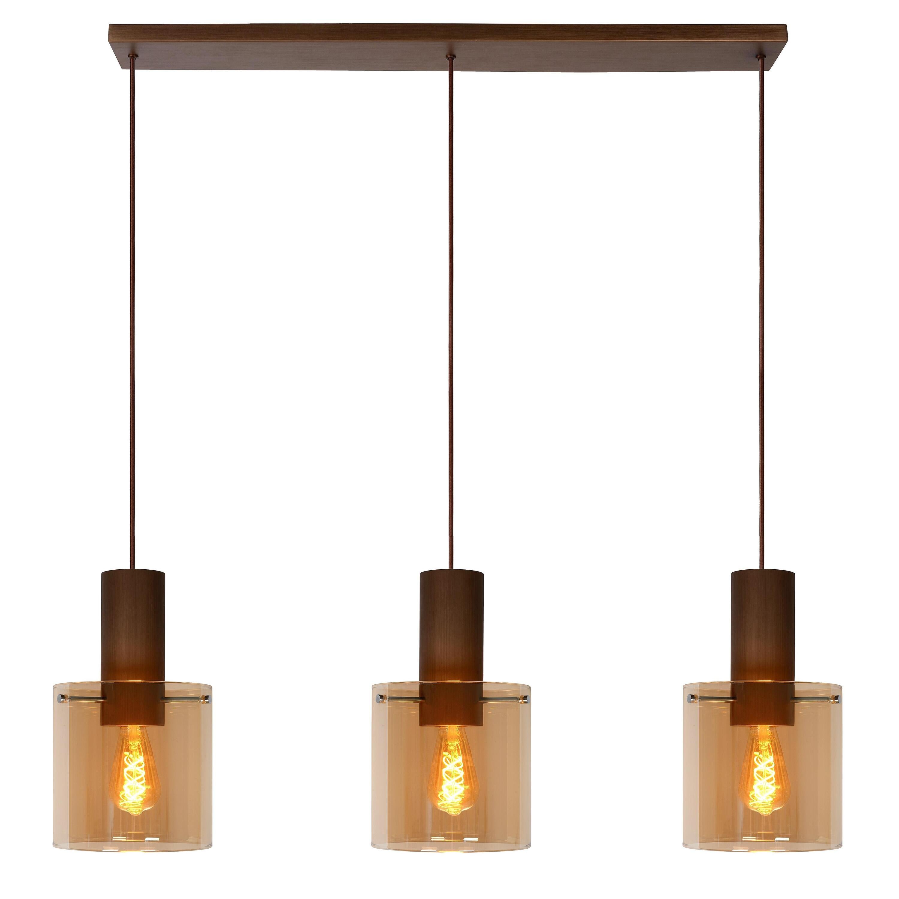 Toledo 3 cluster hanglamp Ø20 lineair amber