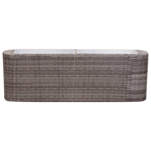 NNEVL Garden Raised Bed 120x24x40 cm Poly Rattan Grey