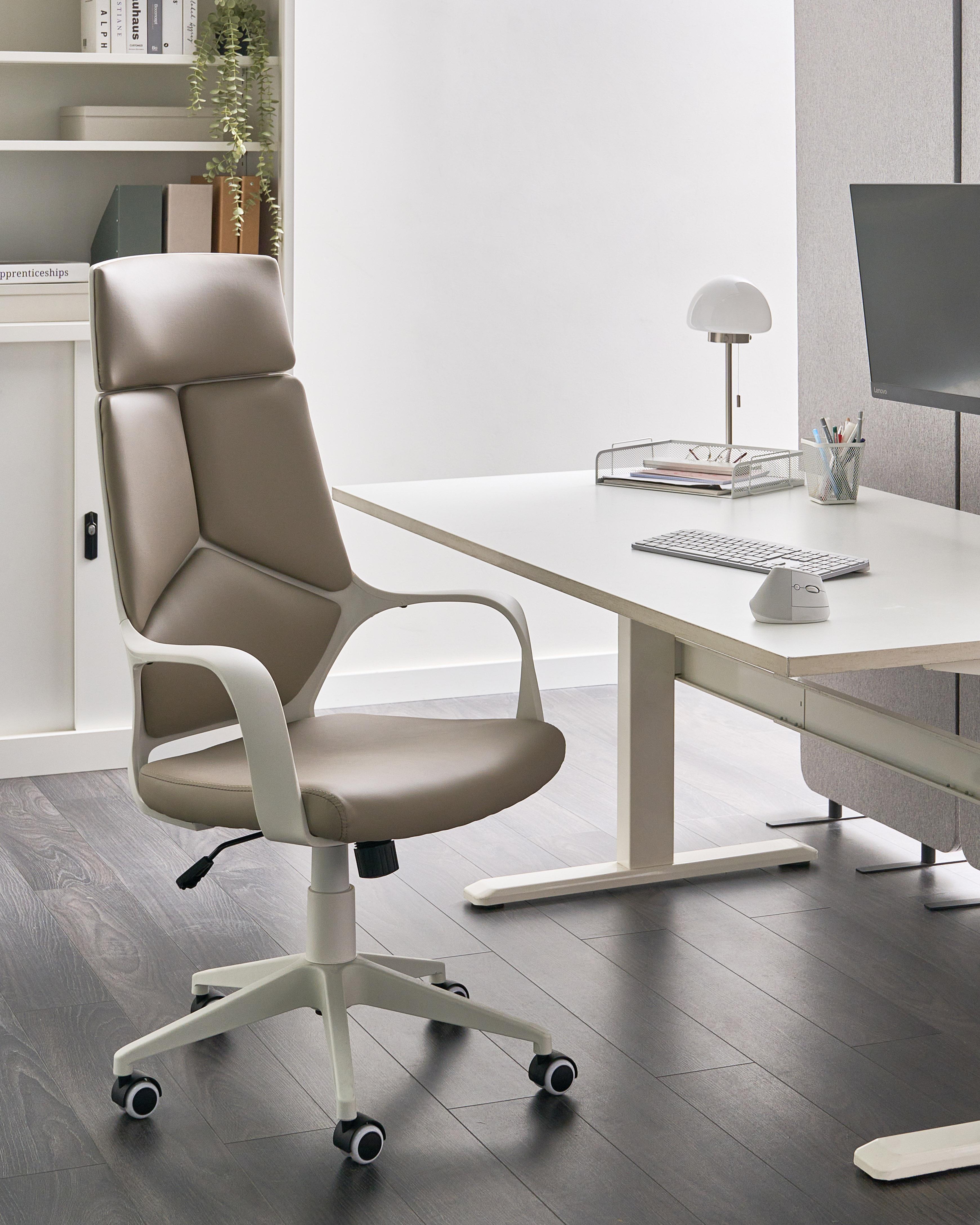 Office Chair DELIGHT II Faux Leather Taupe