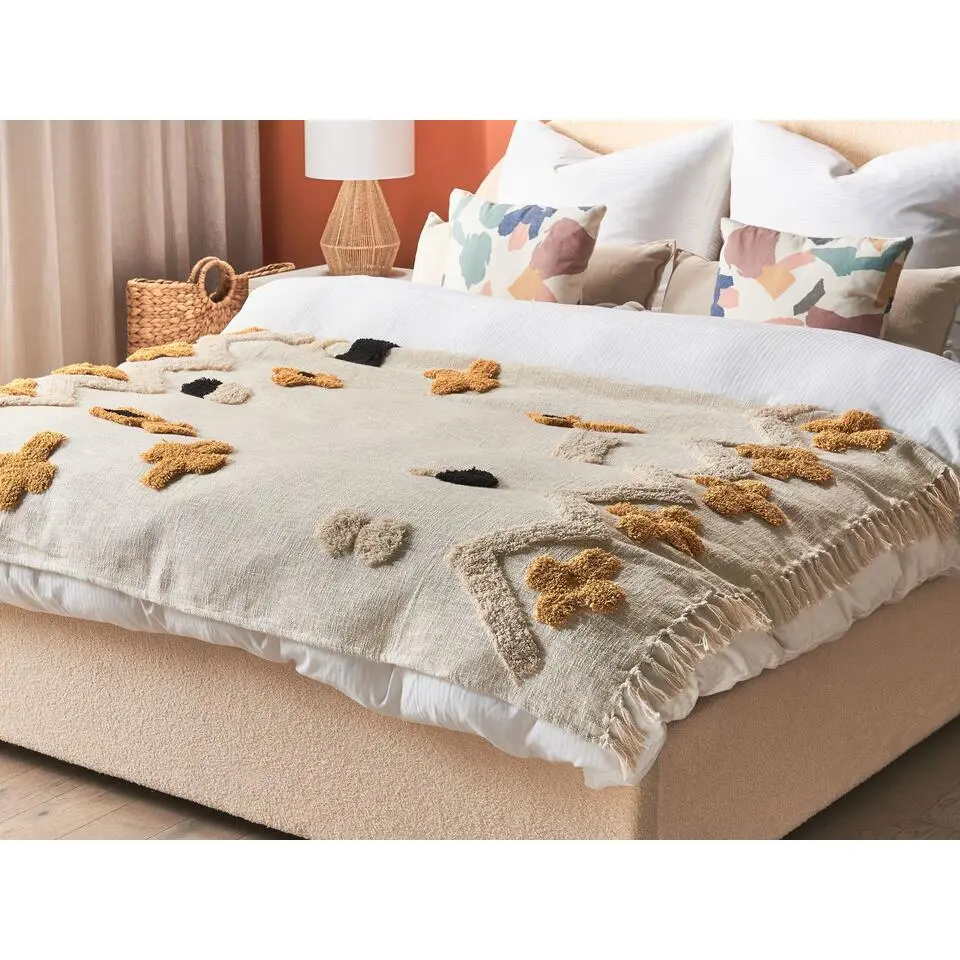 ADONI - Plaid - Beige - 130 x 180 cm - Katoen