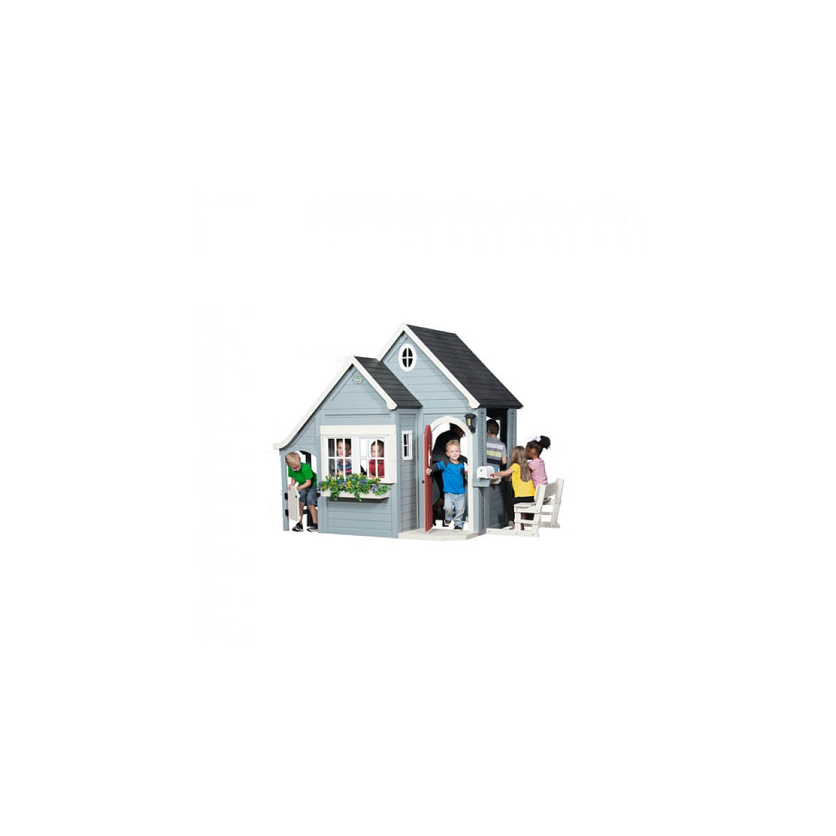 - Grande cabane cottage bleu en bois pour enfants
