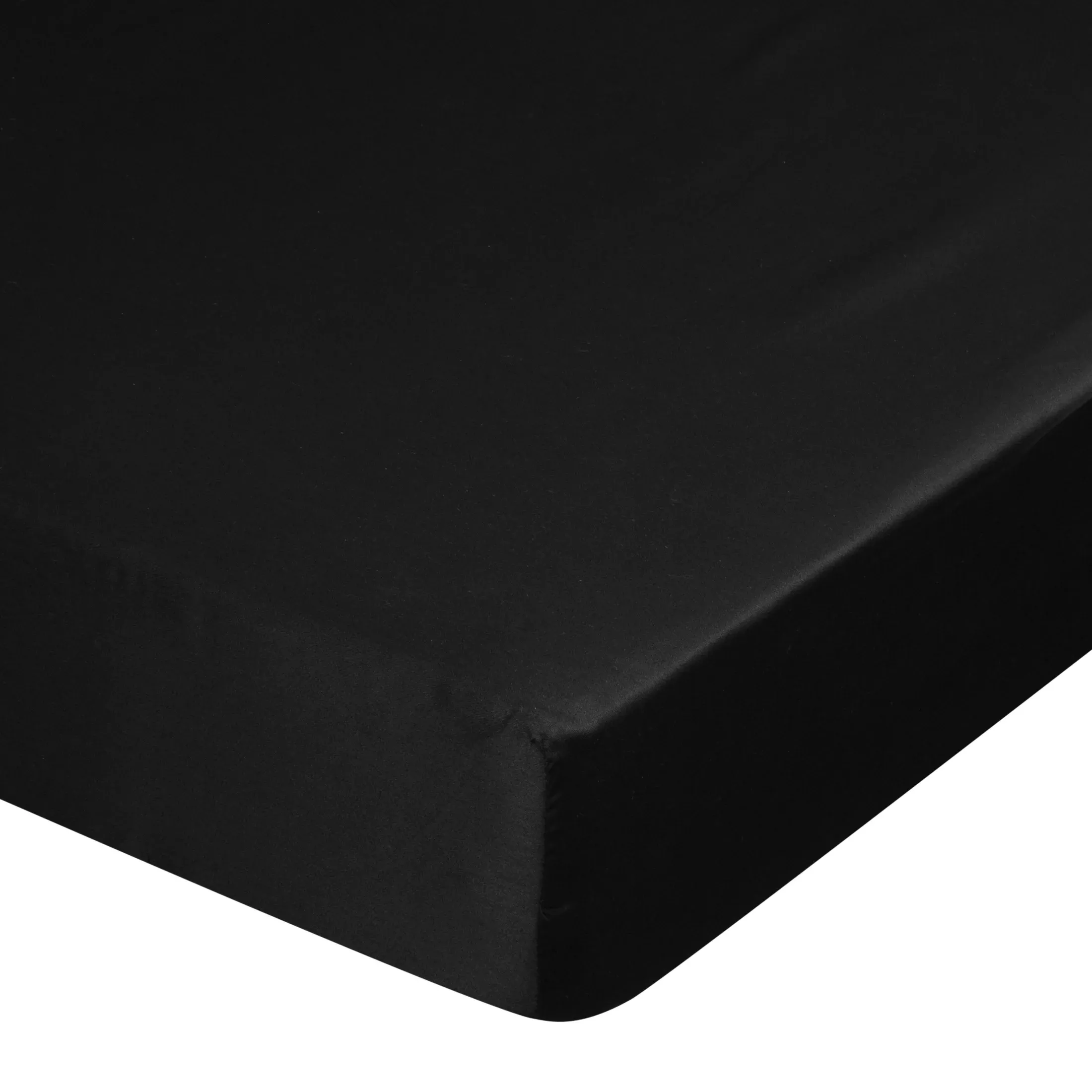 Prześcieradło z gumką 180x200 cm z satyny bawełnianej kolor czarny 125 g/m2 DINA Diva Line