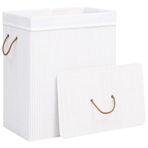 NNEVL Bamboo Laundry Basket White 83 L